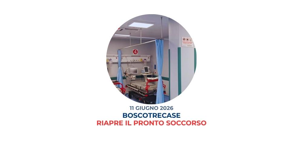 Ospedale di Boscotrecase, riapre il Pronto Soccorso medico-chirurgico